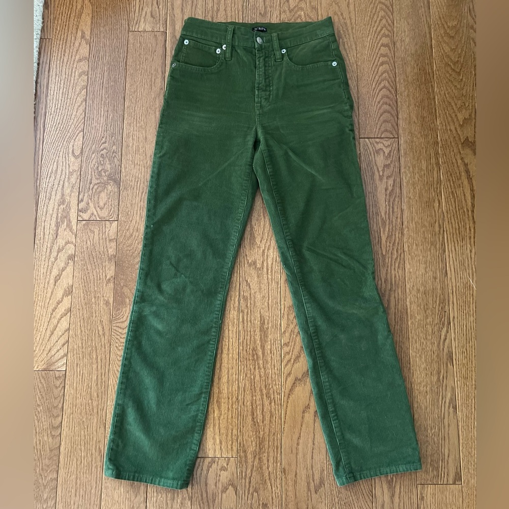 J.Crew Forest Moss Corduroy Straight Leg Pants | Fall 2023 | Size 24